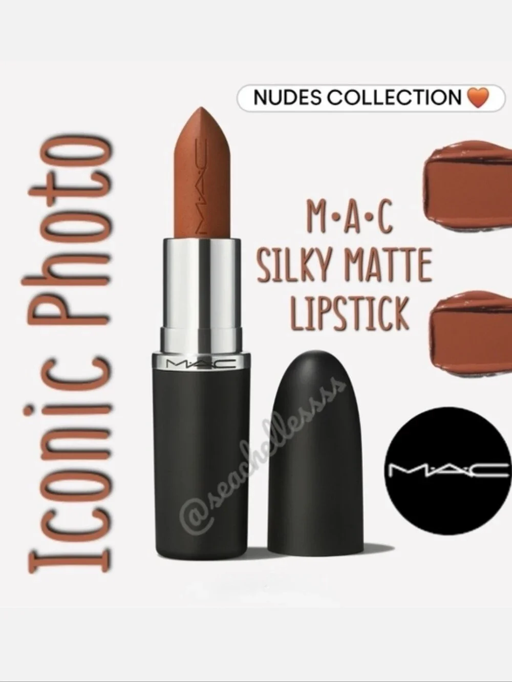 MAC Iconic Photo Warm Brown Cosmetics Silky Matte Lipstick Brand New In Box